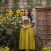 1758730008274 Kutch Yellow Real Mirrorwork Kurti with Ajrakh Detailing