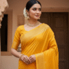 Paithani Pure Dark Yellow Cotton Handwoven Saree