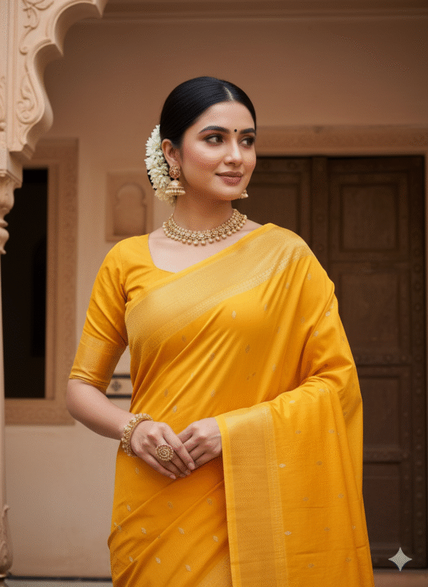 Paithani Pure Dark Yellow Cotton Handwoven Saree