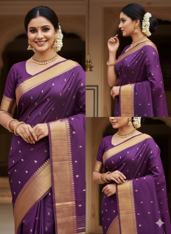 Paithani Pure Indigo Silk  Cotton Handwoven Saree