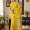 1758877012900 Paithani Light Yellow Silk Cotton Handwoven Saree