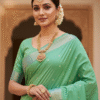 Paithani Ocean Green Silk Cotton Handwoven Saree