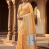 1759237930425 Paithani Light Orange Silk Cotton Handwoven Saree
