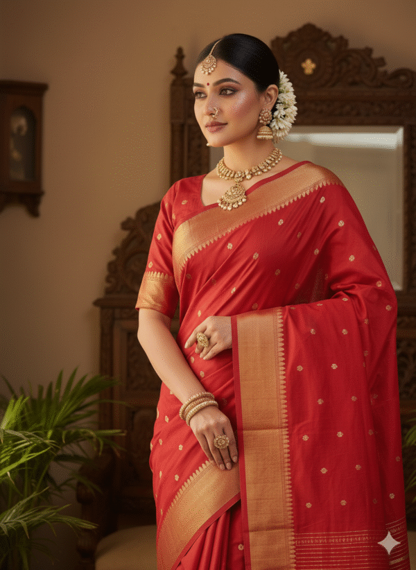 1759238423014 Paithani Dark Dark Red Silk Cotton Handwoven Saree