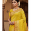 Paithani Greeny Yellow Silk Cotton Handwoven Saree