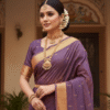 1759238868105 Paithani Violet Silk Cotton Handwoven Saree