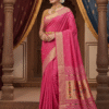 Paithani Pink Silk Cotton Handwoven Saree
