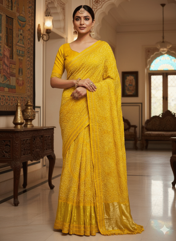 1759254753104 Pure Rai Bandhej Gajji Silk Saree