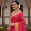 1759255900049 Pure Pink-Red Rai Bandhej Gajji Silk Saree