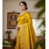 1759604915924 Raw Yellow Silk Saree with Kadwa Zari Border