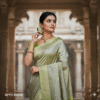1759606169066 Pure Biege-Green Banarasi Katan Silk Handwoven Saree with Zari