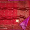 Raw Red Silk Saree with Kadwa Zari Border