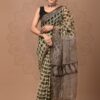 IMG-20250917-WA0006 Biege Green Kota Doriya Saree with Hand Block Bagru Print