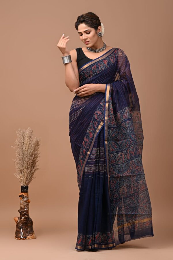 IMG-20250917-WA0011 Violet Doriya Saree with Hand Block Bagru Print