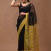 IMG-20250917-WA0017 Yellow Black Pattern Doriya Saree with Hand Block Bagru Print