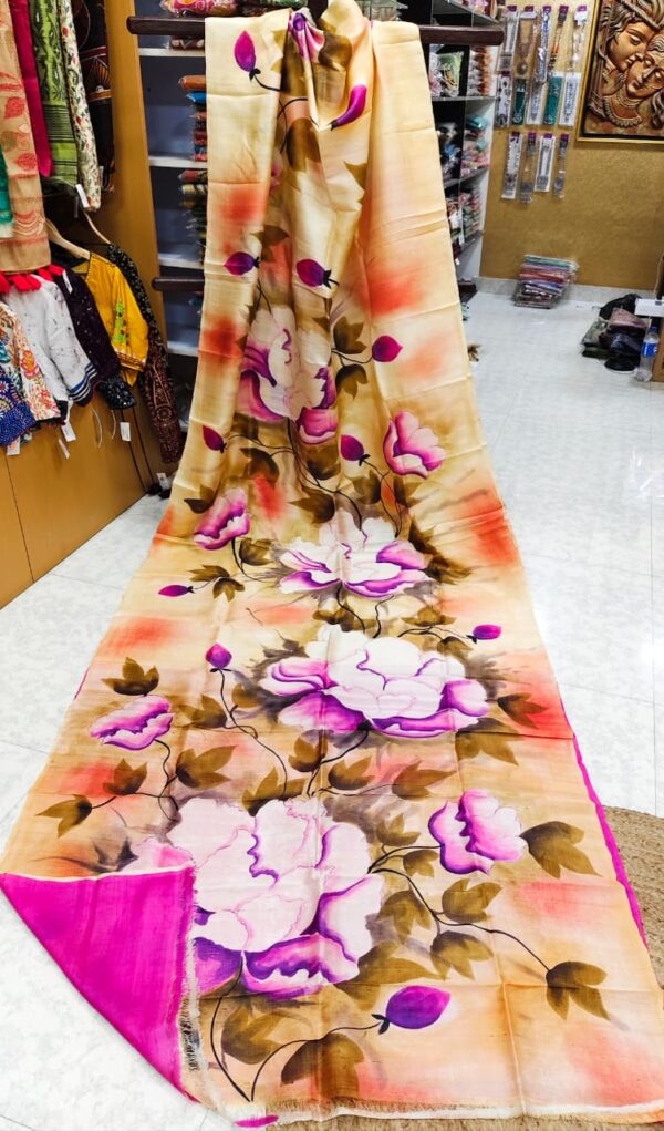 IMG-20250917-WA0038 Special Hand-Painted Lemon Yellow Murshidabad Silk Saree