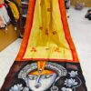Special Hand-Painted Yellow Murshidabad Silk Saree