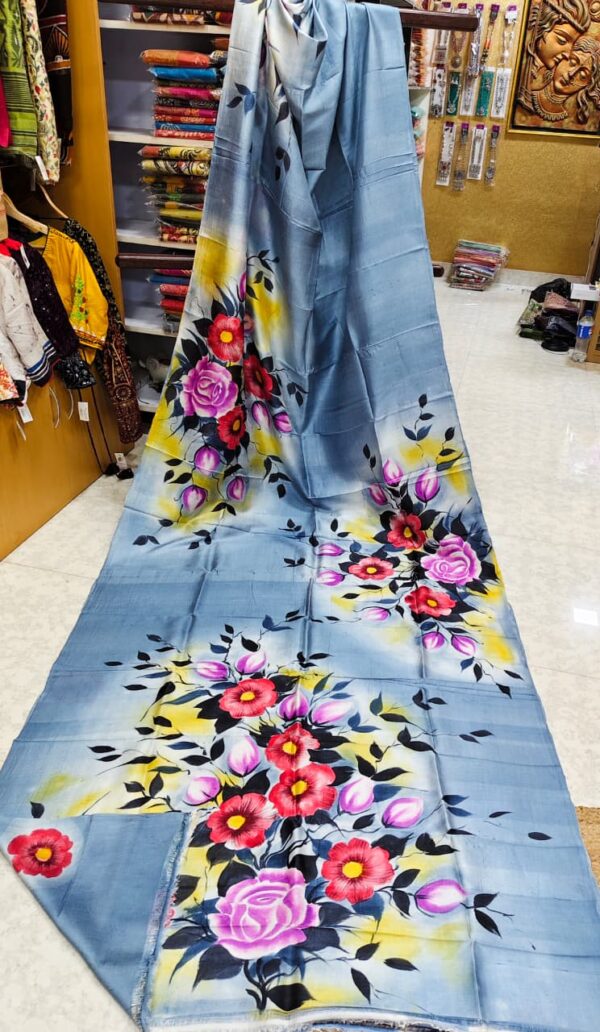 IMG-20250917-WA0047 Special Hand-Painted Ocean Blue Murshidabad Silk Saree