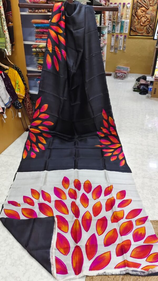 IMG-20250917-WA0056 Special Hand-Painted Black Red Murshidabad Silk Saree