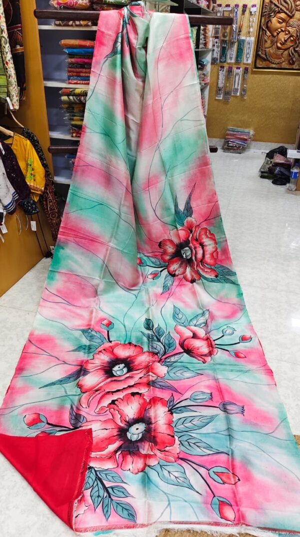 IMG-20250917-WA0058 Special Hand-Painted Blue Pink Murshidabad Silk Saree