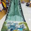 Special Hand-Painted Light Green Murshidabad Silk Saree