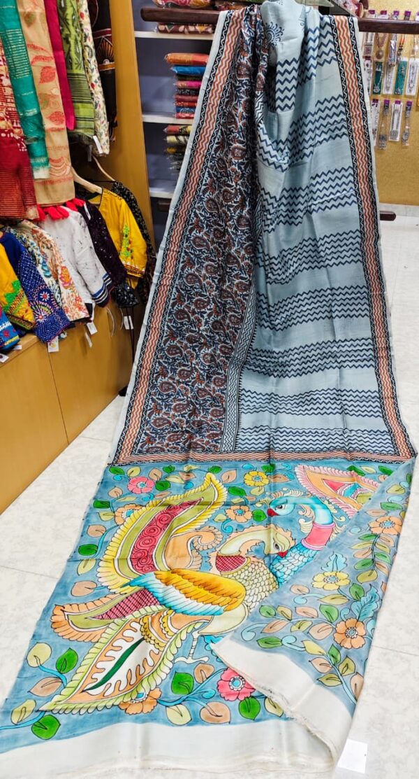 IMG-20250917-WA0098 Special Hand-Painted Light Blue Murshidabad Silk Saree