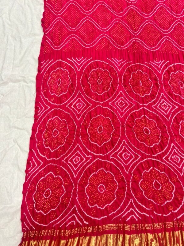 WhatsApp Image 2025-09-14 at 13.19.10 (2) Pure Pink-Red Rai Bandhej Gajji Silk Saree