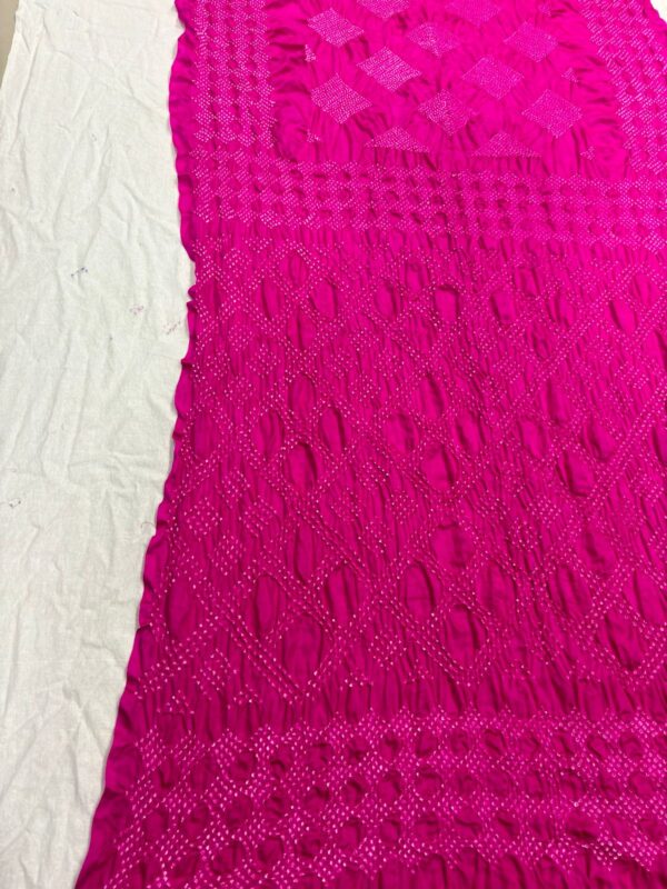 Pure Pink Rai Bandhej Gajji Silk Saree