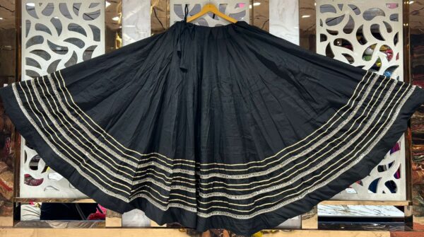 WhatsApp Image 2025-09-14 at 17.25.05 (1) Chandrakala Black Roman Silk Cotton Skirt with Gota Patti Lace