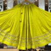 WhatsApp Image 2025-09-14 at 17.25.05 (2) Chandrakala Green-Yellow Roman Silk Cotton Skirt with Gota Patti Lace