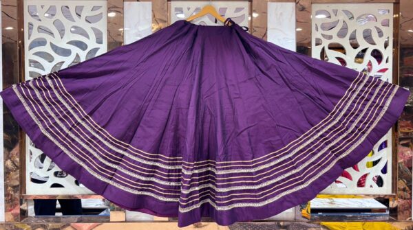 WhatsApp Image 2025-09-14 at 17.25.06 Chandrakala Purple Roman Silk Cotton Skirt with Gota Patti Lace