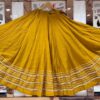 WhatsApp Image 2025-09-14 at 17.25.07 (2) Chandrakala Dark Yellow Roman Silk Cotton Skirt with Gota Patti Lace
