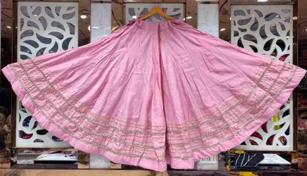 WhatsApp Image 2025-09-14 at 17.25.08 Chandrakala Pink Roman Silk Cotton Skirt with Gota Patti Lace