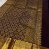 Pure Purple-Brown Handloom Kanchipuram Silk Saree
