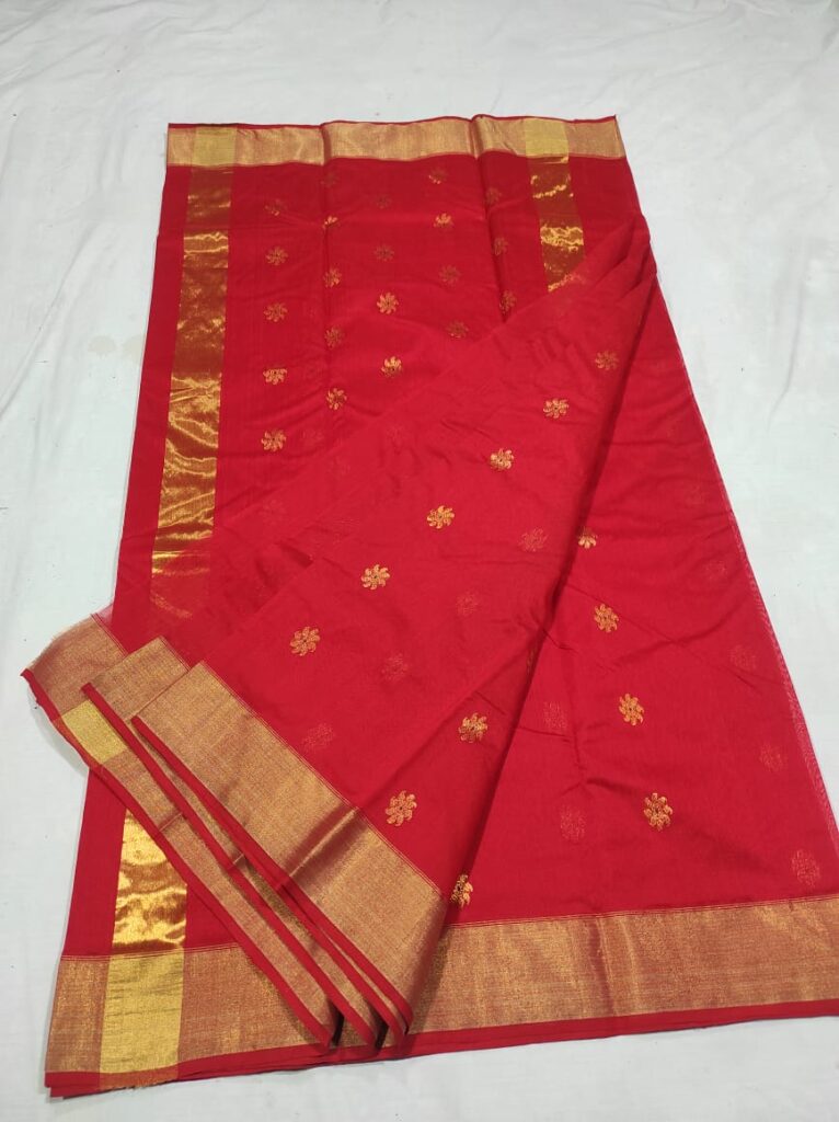 Cotton Silk Chanderi Handwoven Saree
