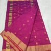 Purple Cotton Silk Chanderi Handwoven Saree