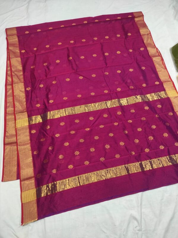 Purple Cotton Silk Chanderi Handwoven Saree