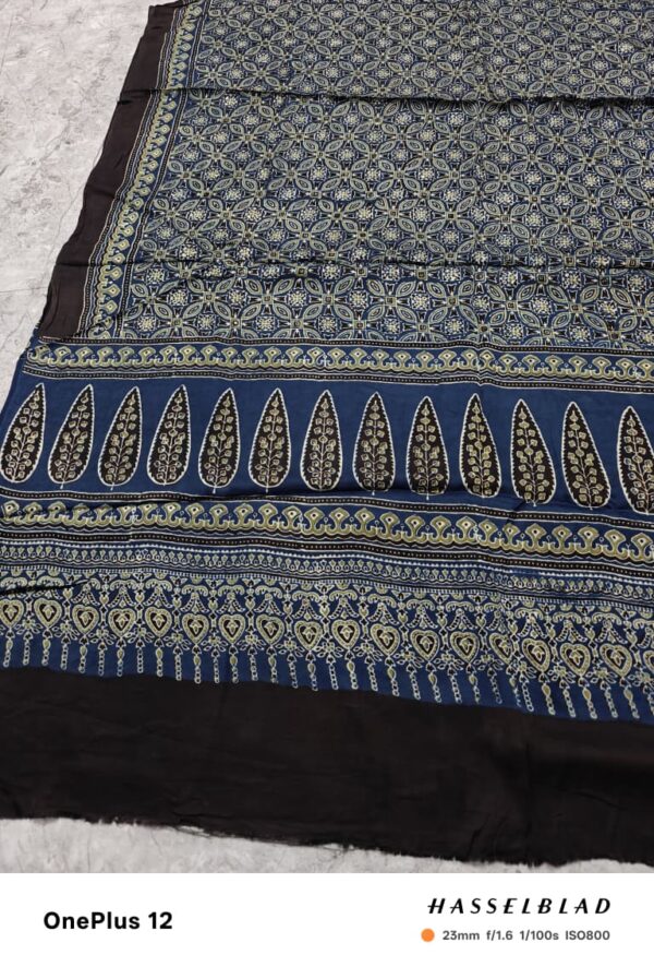 Pure Modal Silk Ajrakh Saree
