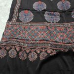 Red Modal Silk Ajrakh Saree