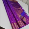 Pure Violet Kanchipuram Silk Bridal Saree – Handwoven with 2G Pure Zari