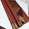 WhatsApp Image 2025-09-16 at 15.10.27 (1) Pure Brown Kanchipuram Silk Bridal Saree – Handwoven with 2G Pure Zari