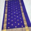 Dark Purple Cotton Silk Chanderi Handloom Saree