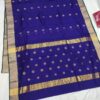 Dark Purple Cotton Silk Chanderi Handloom Saree