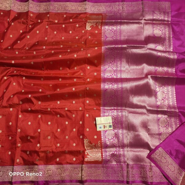 WhatsApp Image 2025-09-16 at 18.38.47 (3) Pure Dark Red Banarasi Katan Silk Handwoven Saree with Zari