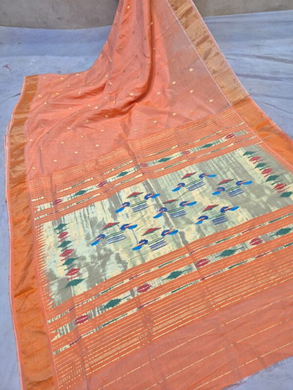 Paithani Pure Dark Pink Cotton Handwoven Saree