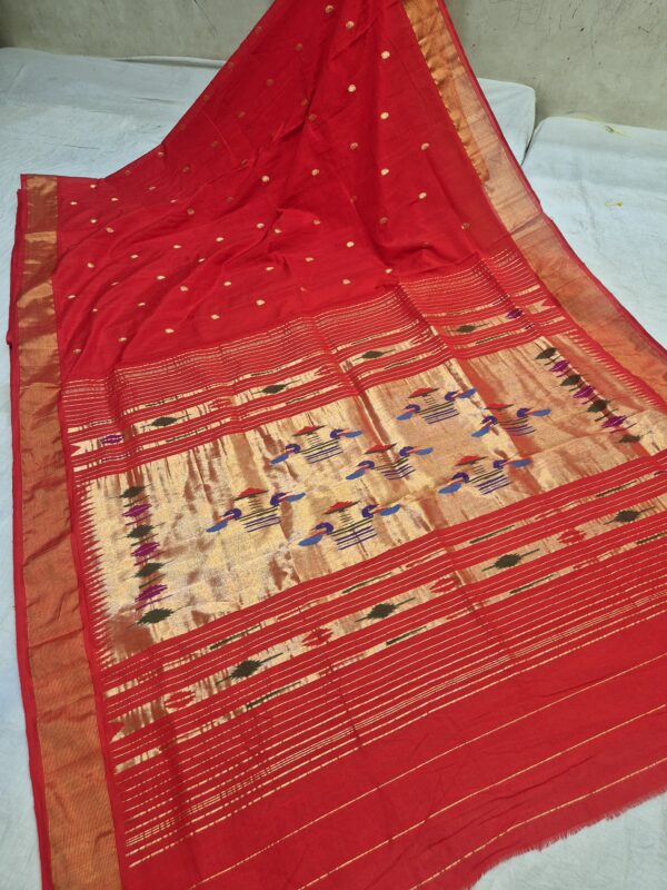 WhatsApp Image 2025-09-16 at 19.07.14 (6) Paithani Dark Dark Red Silk Cotton Handwoven Saree