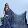 WhatsApp Image 2025-09-16 at 19.25.34 Pure Modal Blue Pattern Silk Hand Block Printed Saree with Natural Dyes