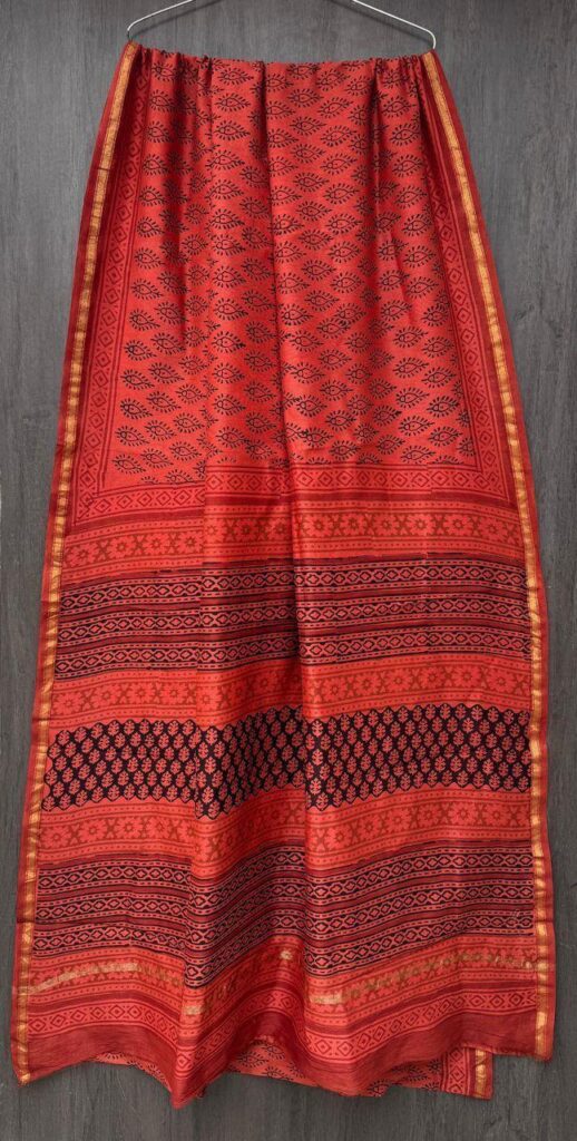 Red Maheshwari Silk Saree