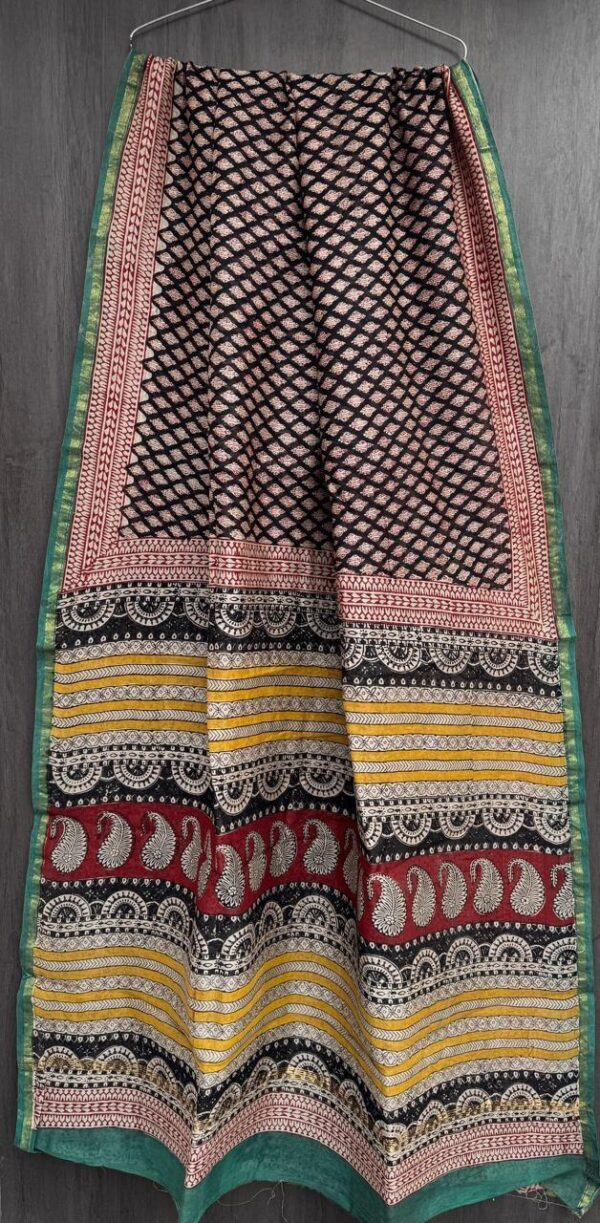 Maheshwari Silk Saree – Natural Ajrakh Hand Block Print