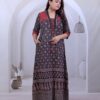Kutch Red Black Real Mirrorwork Kurti with Ajrakh Detailing